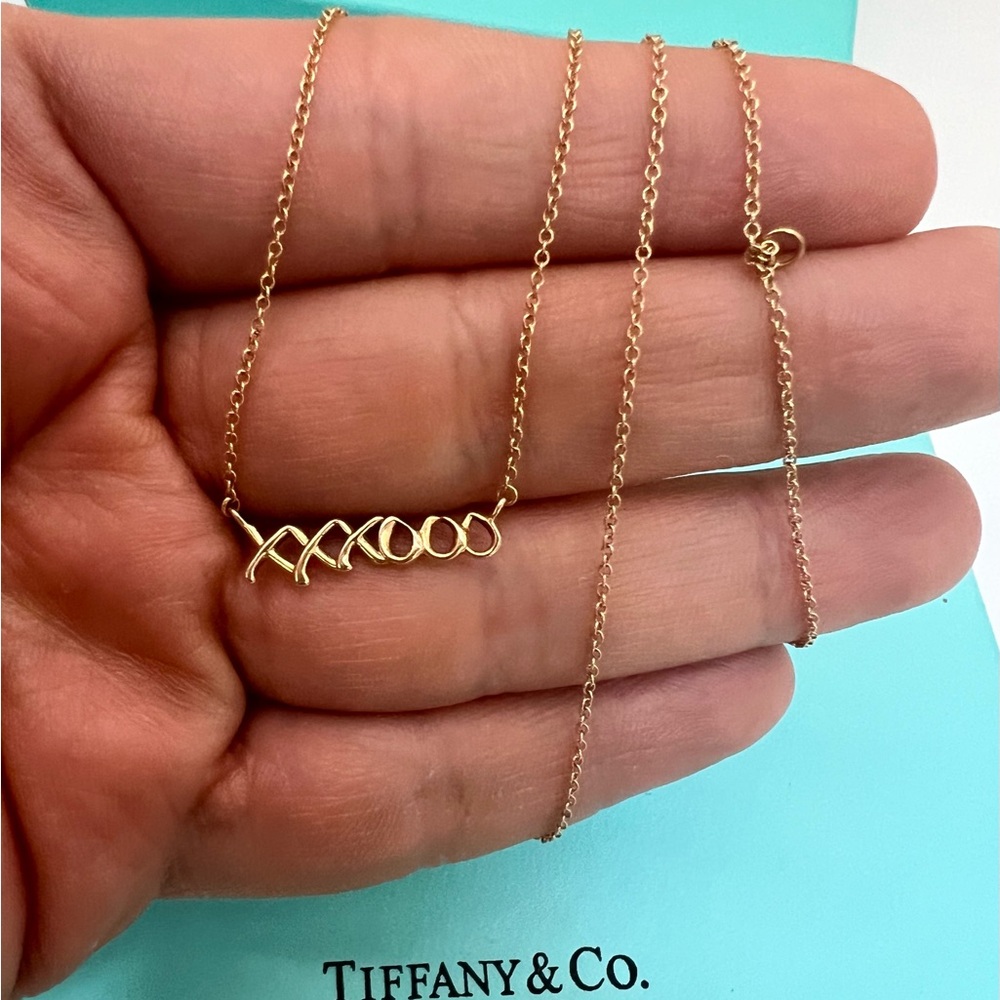 🔴Authentic TIFFANY & CO VINTAGE 18KRose Gold PalomaPicasso Love&kisses Necklace